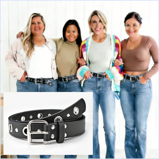 Damebelte i punkstil med spenne