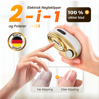 🔥💅2-i-1 elektrisk negleklipper og poleringsapparat