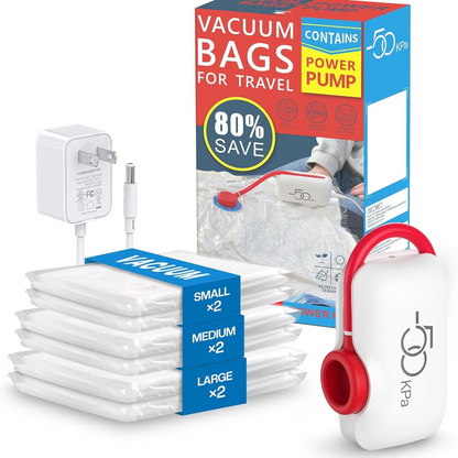 🎁2026 Nyhet 50 % RABATT💥 🔥 6-delers USB-elektrisk vakuumpakke – Spar plass, reis med lite bagasje!