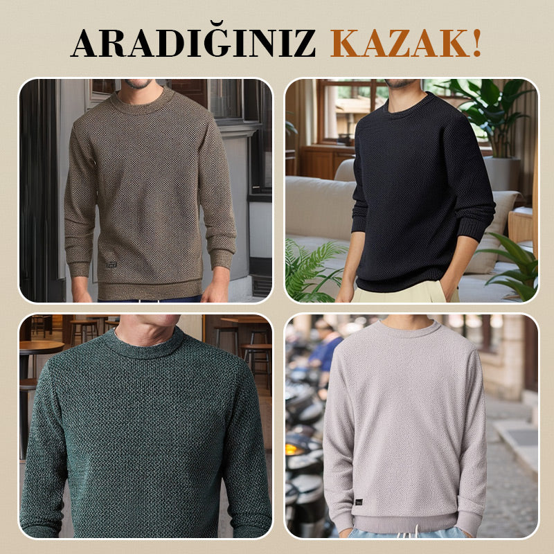 ✨Erkek Sıcak Tutan Astarlı Crewneck Üst - İdeal Hediye🎁