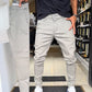 👖Herre slim fit fritidsbukser i ensfargede farger