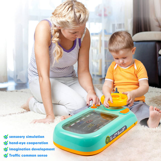 Læringsleketøy med ratt og kjøresimulator