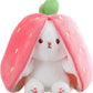 🎅Fin gave🍓Jordbærkanin forvandlet til liten kanin🎀 Fruktdukke-kosedyr🐰