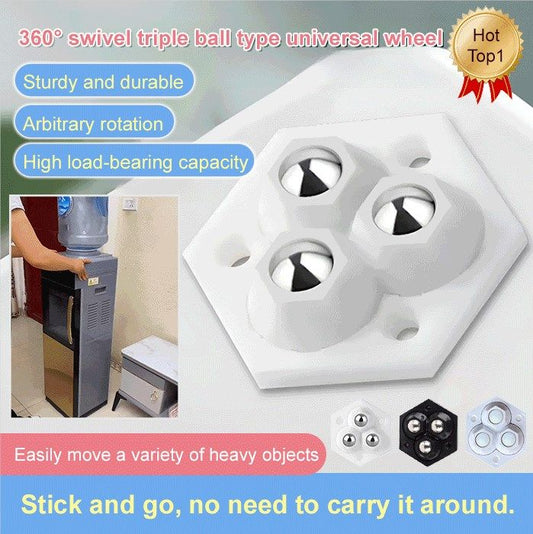 360° roterende minihjul med 3 kuler