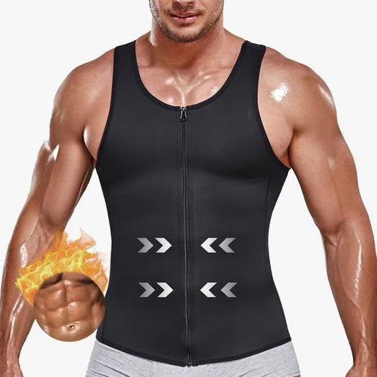 💎 50 % RABATT! 💎 Treningsvest for flat mage til menn – glidelås, målrettet kompresjon og øyeblikkelig slankende effekt 💪🔥