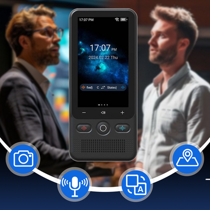 📢📢 50 % RABATT!! ⏰📲 2-i-1 bærbar oversettelsesenhet – Oversettelse i sanntid, 🌍 138 offline språk, 🔋 Ekstremt lang batterilevetid | Perfekt for verdensreisende ✈️
