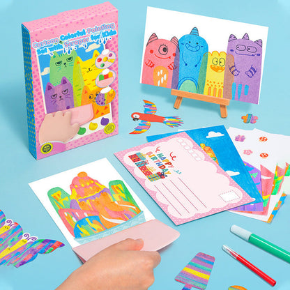 🔥Tegneserie-fargeleggingssett med skrape, egnet for barn.