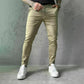 👖Herre slim fit fritidsbukser i ensfargede farger