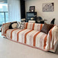 Trendy stripete chenille pustende sofatrekk