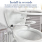 Ikke-elektrisk, hygienisk, selvrensende bidet-påsats for toaletter med dobbel dyse