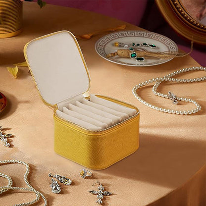 ⏳Begrenset tilbud!🌟Luksuriøs smykkeskrin i skinn med 6 fløyelsposer – til hjemmebruk og reiser👜
