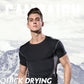 Stretch hurtigtørkende slim fit kortærmet sports- og trenings-T-skjorte