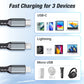 💥Gjennomsiktig lysemitterende 3-i-1-kabel for superrask lading
