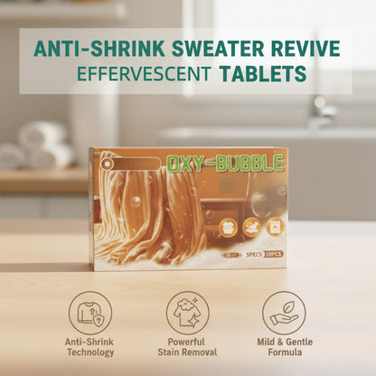 🧶 KJØP 2 FÅ 1 GRATIS! ⚗️ Sweater Revive Tablets – Anti-krymping, gjenoppretter mykhet og er trygt for farger 🧺