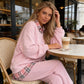 Rutete patchwork-genser og buksesett