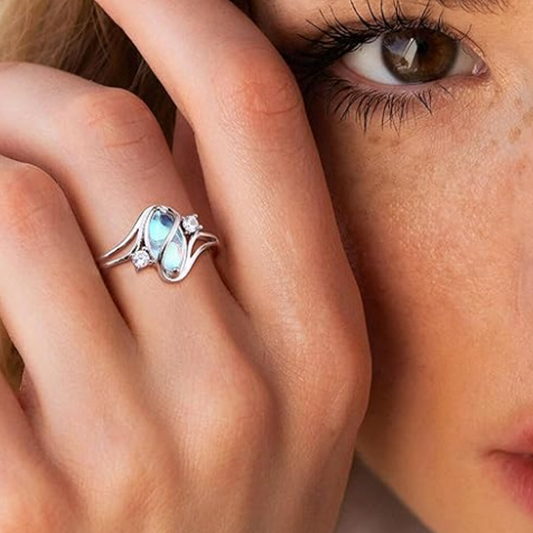 ✨🔥Geometrisk oval ring med zirkonia-detaljer💍