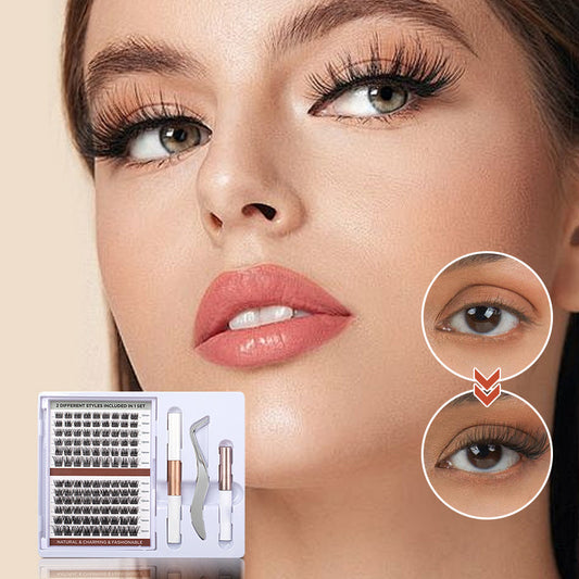 Fluffy enkeltklynge øyenvippeforlengelse DIY-sett