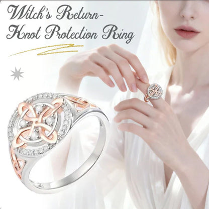 📢📢50 %  AVSLAG !! ⏰Elegant 2-farget ring med keltisk knute og zirkon