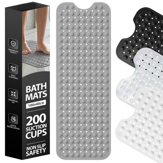 💎 50 % RABATT! 💎 40«x16» sklisikker badematte med sugekopper – full dekning, rask drenering og myk PVC-komfort 💦🛁