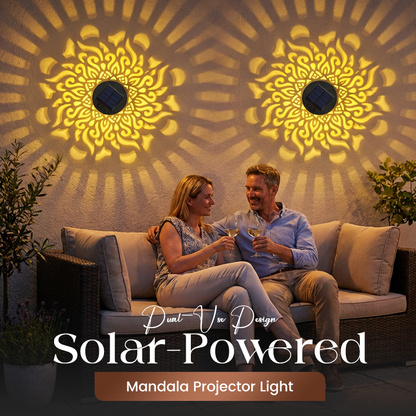 ✨ Mandala-projektorlampe på solenergi – Magisk hageprojeksjon for terrasse og hage | Nå 65 % rabatt
